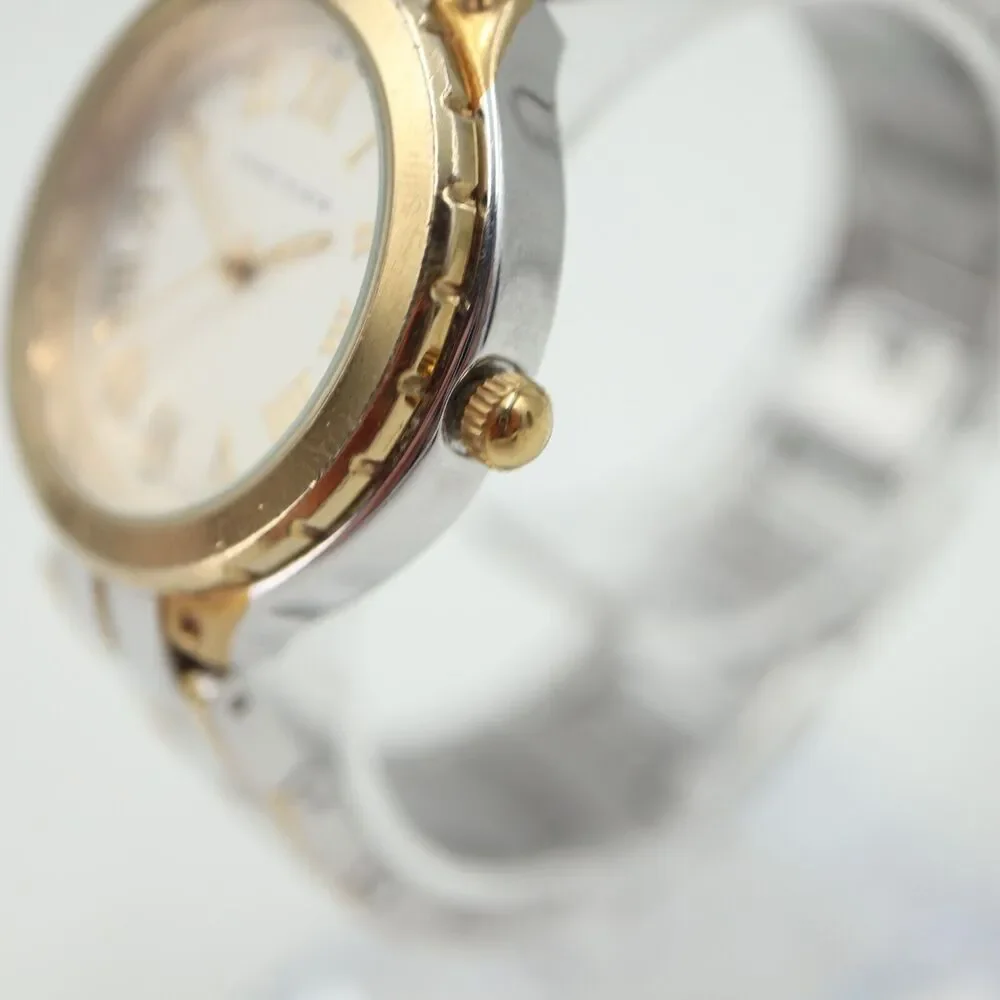 Anne Klein Womens Watch 32mm Round Dial Two Tone Bracelet AK/1303 w New Battery